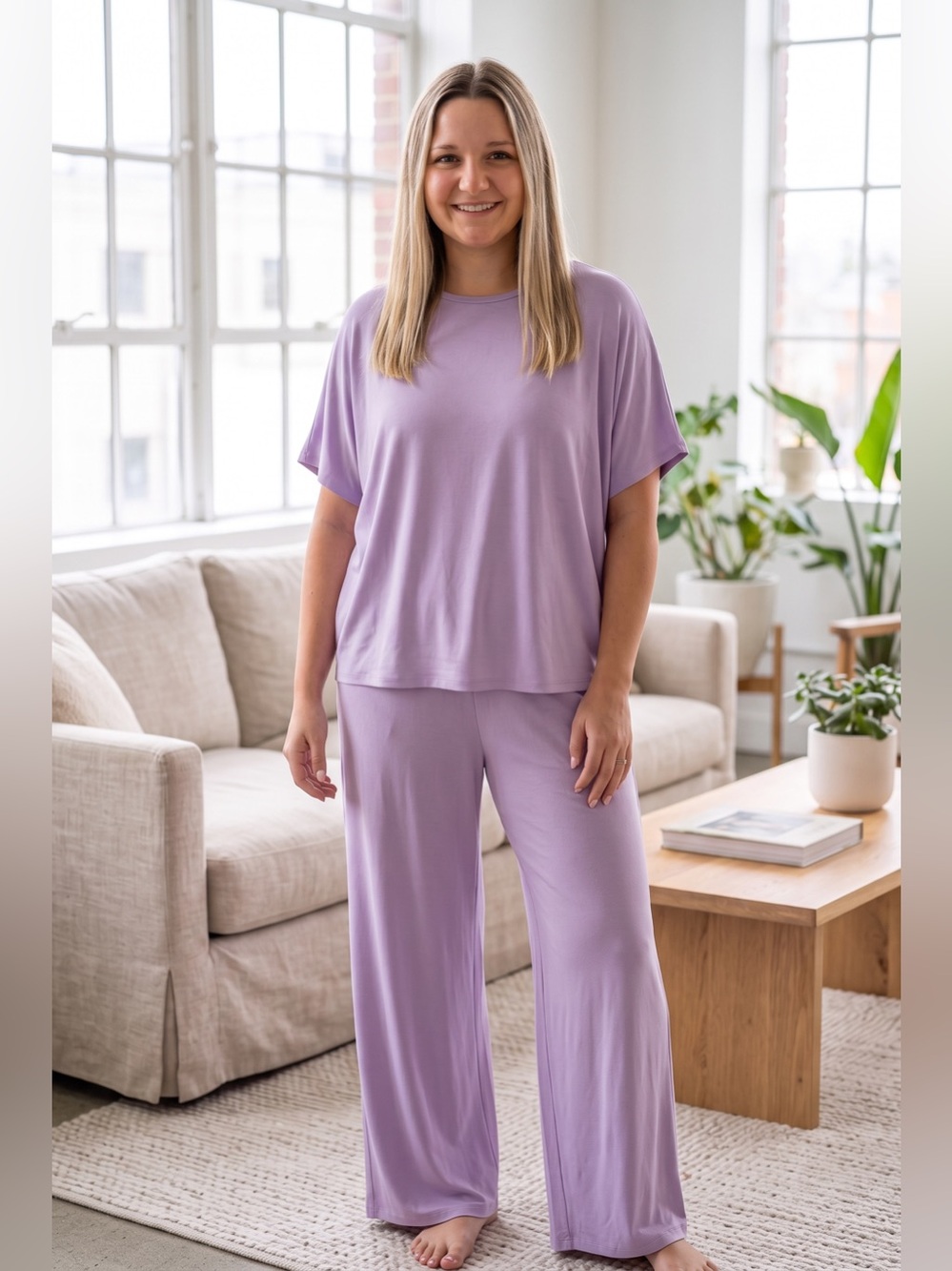 Dear Scarlett Coastal Lilac Plus-Size Lounge Travel Set